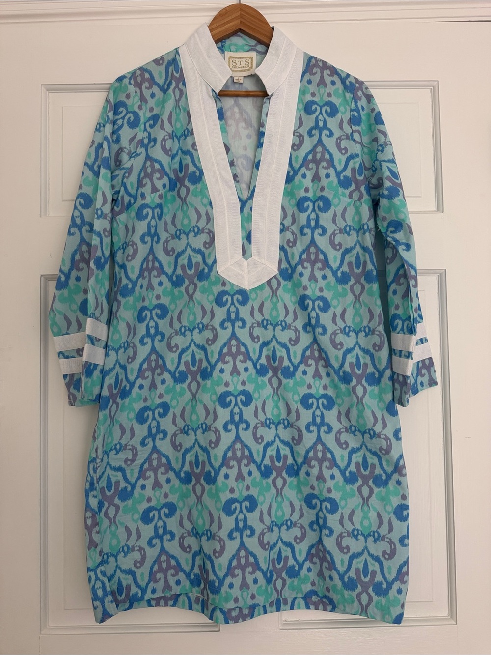 Sail to Sable Blue & Teal Printed Tunic Dress Large